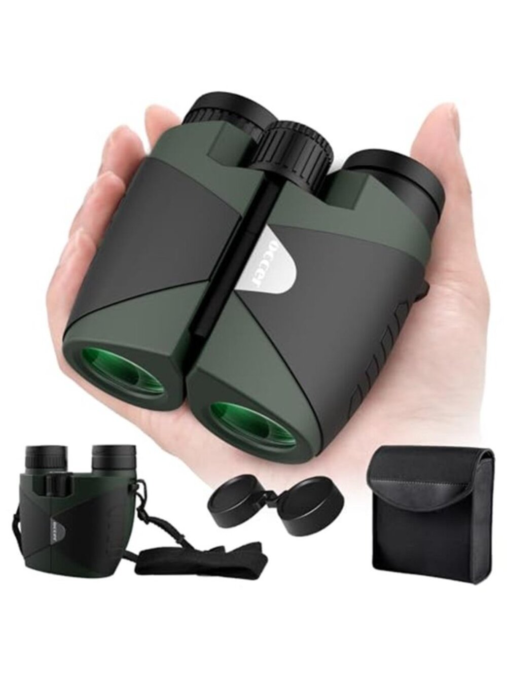 15x30 Binoculars for Adults Kids Easy Focus for Bird Watching Green